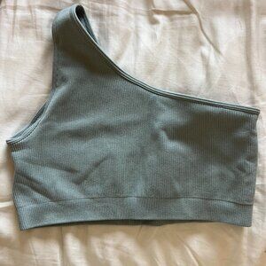 SET Active: SCULPTFLEX® RIBBED ONE SHOULDER BRA - RAIN